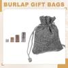 2.7x3.5 Inch Burlap Bags with Drawstring, 50 Pcs Linen Favor Gift Bags Reusable Jewelry Pouch Sacks for Party Christmas Festival, Gray