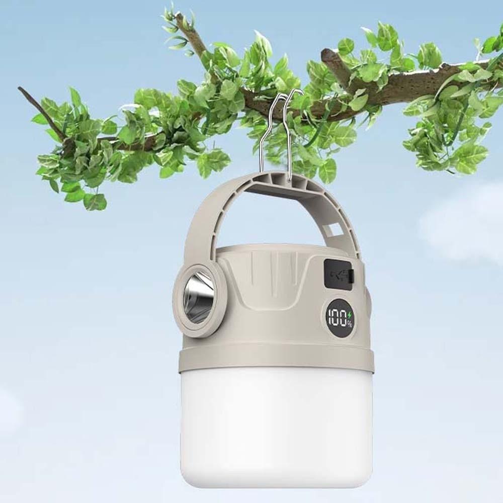 With Output Beige Tent Lamp Dimmable Hanging Lights Portable Solar Camping Light  Travel