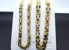 European & American Hip Hop Byzantine Chain Necklace - Stainless Steel, Men's Steel Color, Titanium Steel Emperor Design