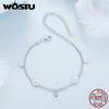 WOSTU Fransenarmband mit Stern aus 925er Sterlingsilber und Zirkonia, perfektes Geschenk für Frauen und kleine Mädchen, edler Schmuck, modisches Accessoire