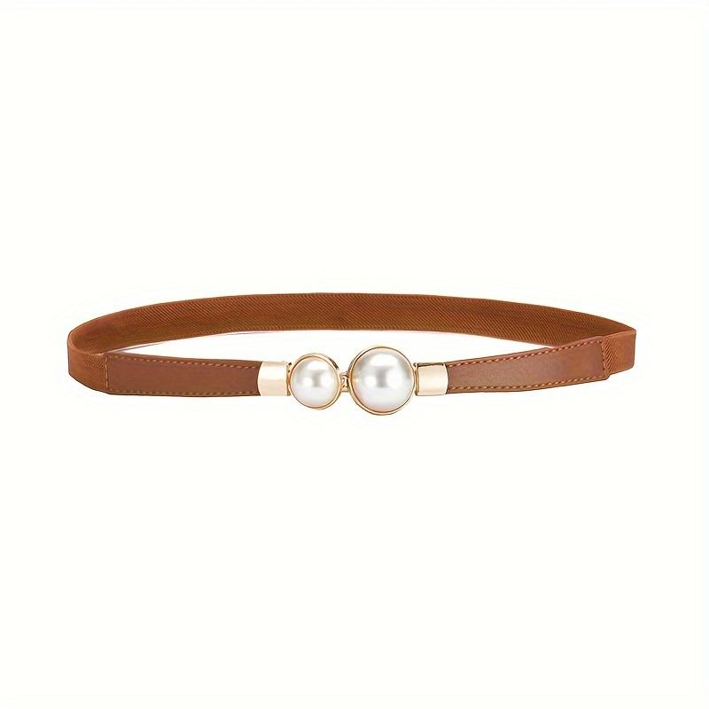 1 Piece Set with This Fashionable Artificial Pearl Women's Elastic Thin Waistband To Enhance Your Appearance for Daily Wear