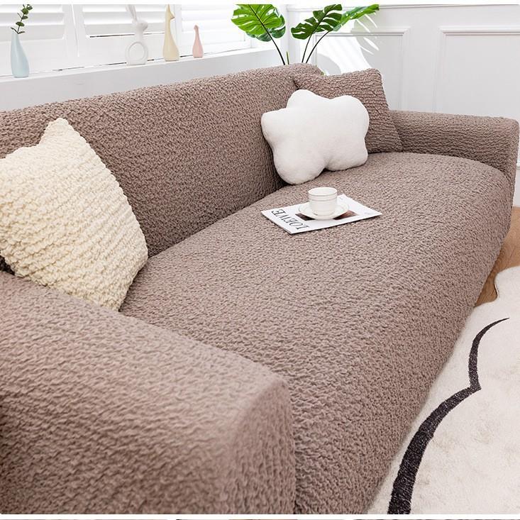 Bubble Fabric Sofa Cover Full Coverage Cream Style Cat Scratch Resistant Stretchable Sofa Protector