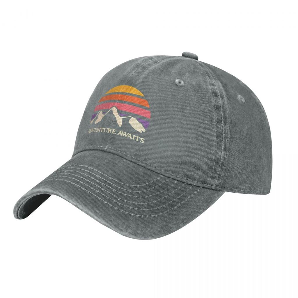 Adventure Awaits Mountain Sun Fashion Baseball Cap Peaked  Mens Hat Womens   Female