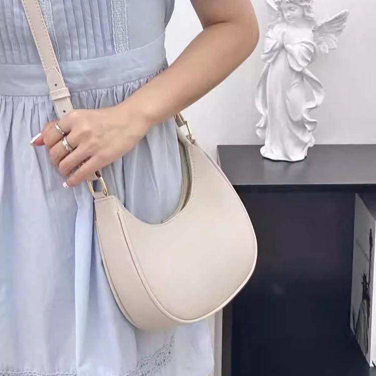 Spring and summer simple underarm bag single shoulder niche bag women's messenger bag new half-moon bag