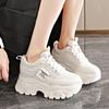Fashion Lace Up Chunky Sneakers for Women Comfort Breathable Platform Sports Shoes Woman Pu Leather Thick Bottom Running Shoes
