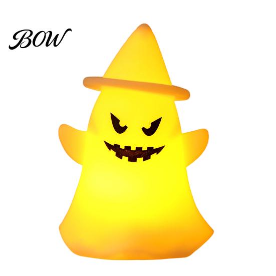 Halloween Night Light Witch Hat Ghost Light, Spooky LED Decorative Lamp, Ghostly Lamp Cartoon for Holiday Party Decor Battery Operated