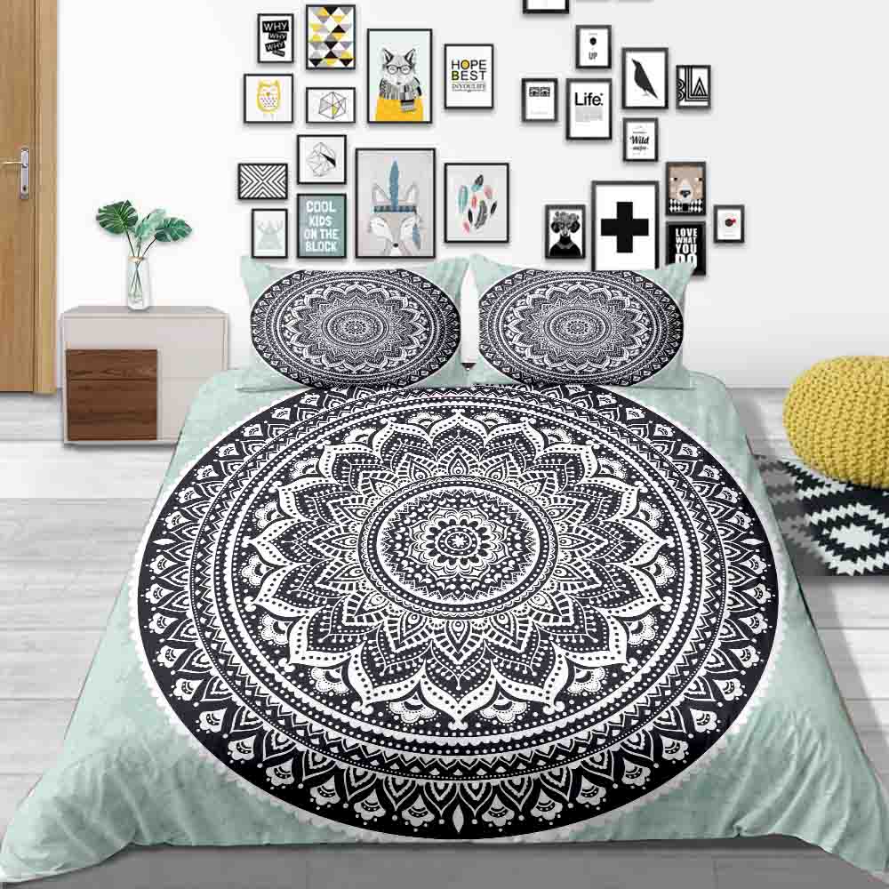 Povlečení v bohémském stylu Souprava na přikrývku Boho Souprava domácího povlečení Polyesterová souprava na polštář pro muže