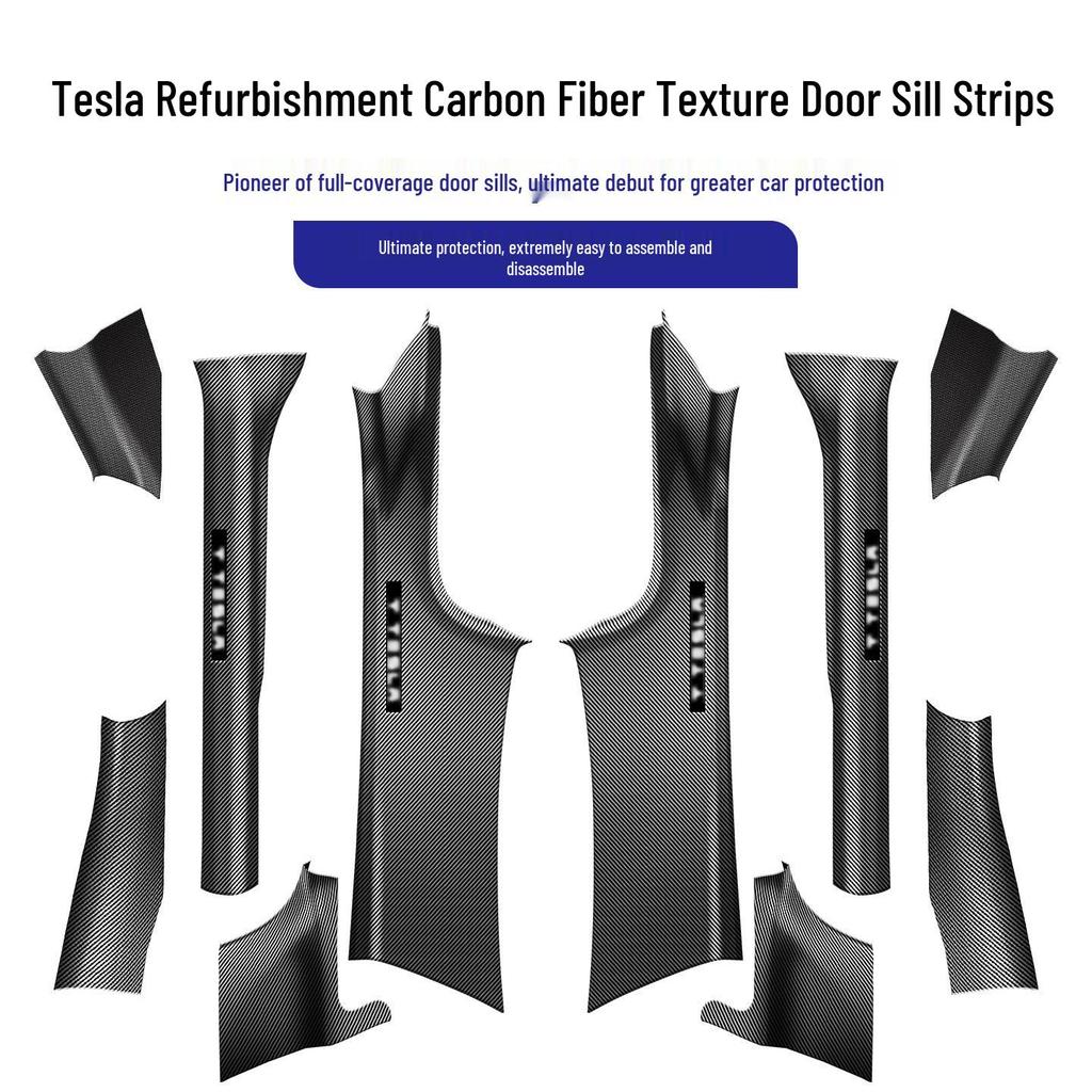 Door Sill Strips Pack for Tesla Y/Model Y - Fits 26 Models, Trim & Protect