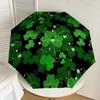 1pc Green Clover Pattern Umbrella with Plastic Handle,Suitable for All Seasons Home Travel Outdoor UmbrellaDD465