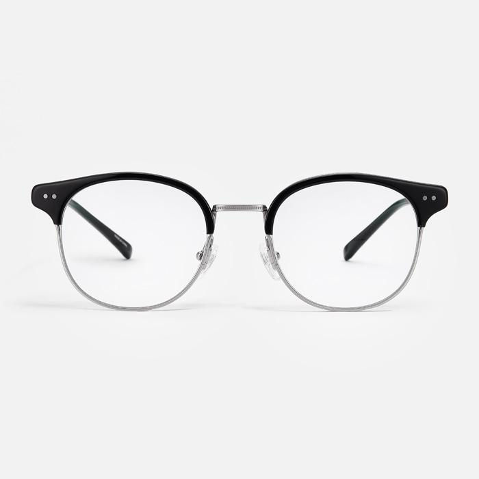 Byumaeb Native_Full Titanium Transparent Half-Rim Square
