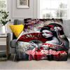 1PC Custom Name Elegant Geisha Fan Art outdooor Flannel blankets Throw Blanket All-Season Throw Gift Bedspread for Couch, Bed, Camping Holiday Birthda