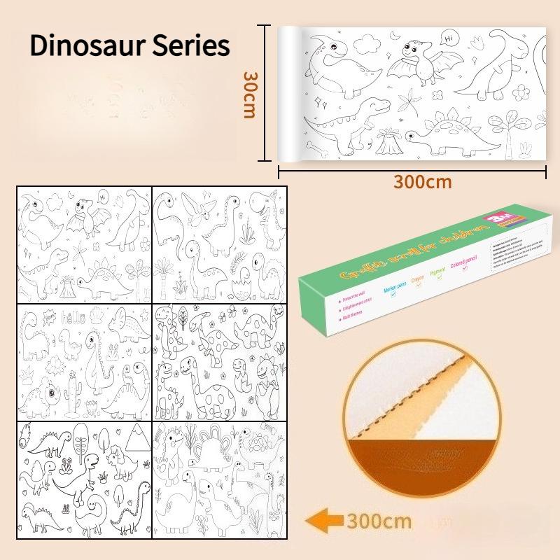 1VOLUME  huge graffiti painting paper creative hand-colored canvas can be attached to the wall without dirty wall children's graffiti painting roll