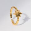 European & American Fashion Star Open Ring - Women's Stainless Steel Eight-Pointed Star Titanium Jewelry.