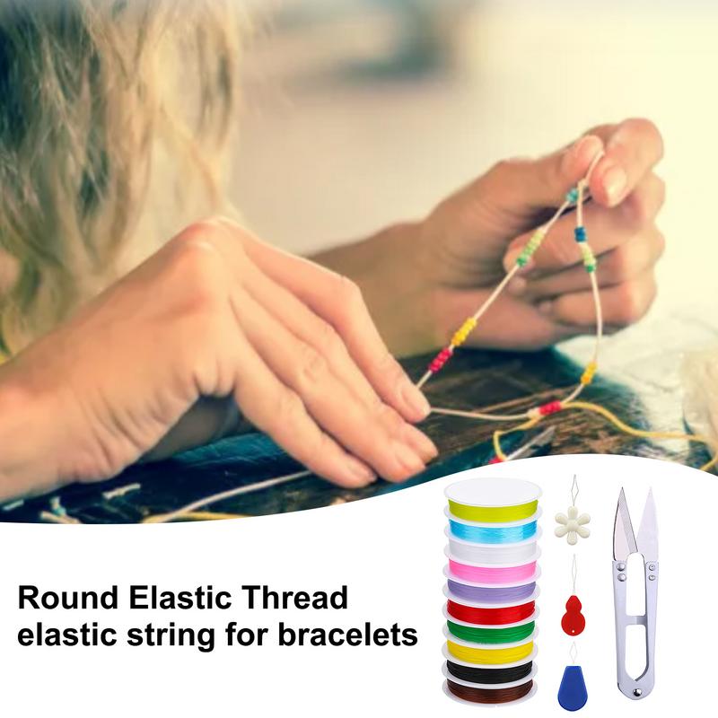 Stretchy Bracelet String 1.0mm Bead Bracelet String Round Friendship Bracelet Cord Bracelet Making String 10 Rolls For Jewelry