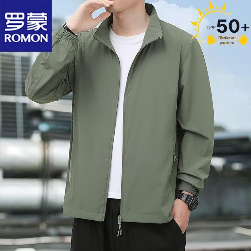 ROMON Men's Summer Stand Collar Ice Silk Sun Protection Jacket