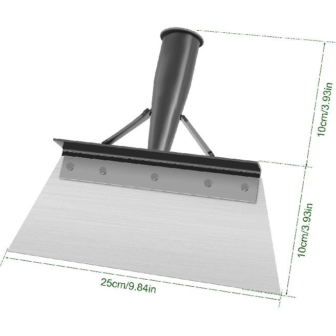 

9.8-Inch Heavy Duty Steel Cleaning Shovel, Multifunctional Outdoor Garden Tool for Weeds, Moss, and Ice - Flat Blade No Handle