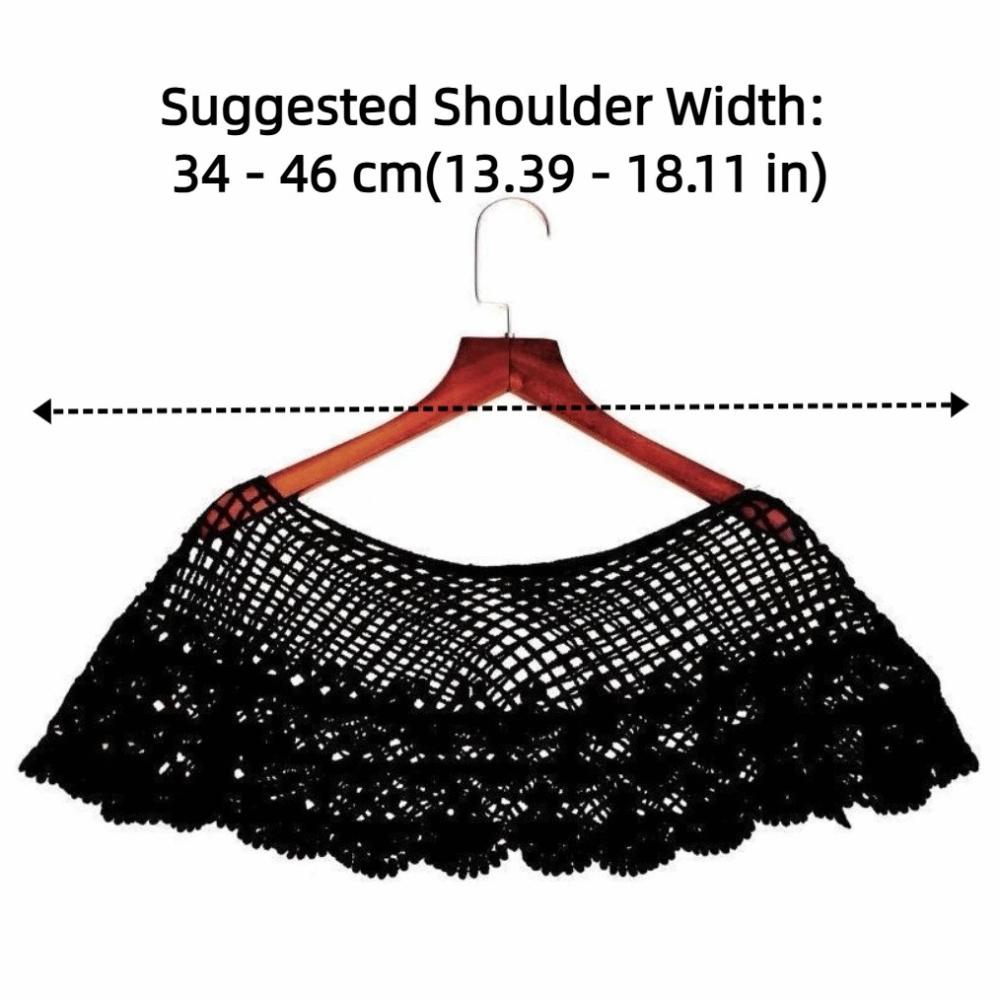 Sweet Hollow Out Lace Shawl Poncho Elegant Retro Fake Collar Exquisite French Style Lace Neckline Shoulder Decoration
