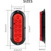 6 Inch Oval Red LED Trailer Tail Lights, 10 LEDs Surface Mount Stop Turn Brake Tail Lights, 12V DC Low High Brightness, Waterproof For Truck RV Boat