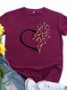 Heart Butterfly Print T Shirt Women Short Sleeve O Neck Loose Tshirt Summer Women Tee Shirt Tops Camisetas Mujer