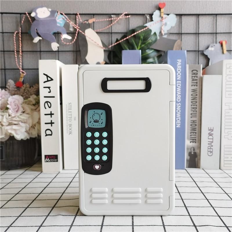 Large Capacity Electronic Password Money Jar: Secure and Recordable Savings Box 13.5*9*21cm светло-серый
