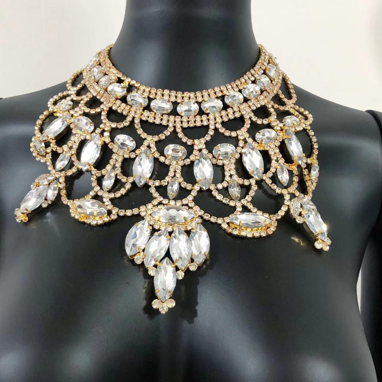 

Трансграничное ожерелье-капля воды со стразами - Роскошное, универсальное акцентное украшение для женщин. золотой