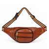 HOUSE OF OLIVE GREEN Skórzana Nerka dla Mężczyzn i Kobiet, Vintage Torba na Biodra Crossbody z Regulowanym Paskiem, Wielokieszeniowa Casualowa Torba na Klatkę Piersiową