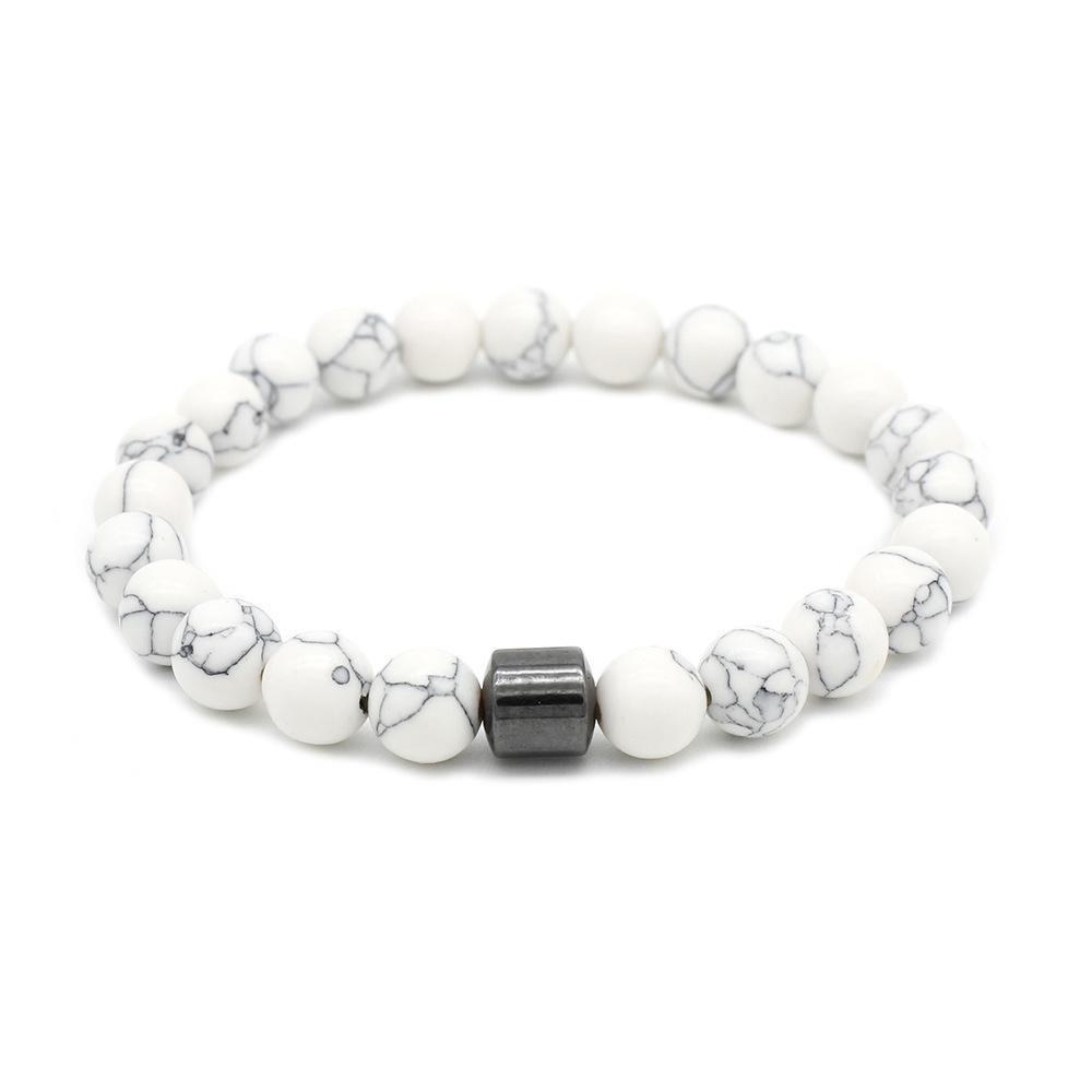 

Тигровый глаз натуральный камень бусины ручной работы мужские магнитные гематитовые аксессуары браслеты для парня подарок отцу 19cm белый