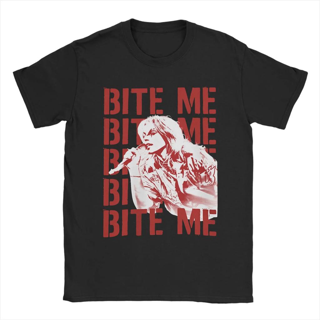 Renee Rapp Tour Bite Me T Shirt Men Pure Cotton Vintage T-Shirts Round Neck Tees Short Sleeve Clothes Printed