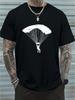 Unisex's Casual T-Shirt With Parachuting Graphic Print Casual Short-Sleeved T-Shirts Are Suitable For Casual Wear, Travel And Sports