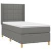 3131946 vidaXL Lit à sommier tapissier avec matelas Gris foncé 80x200 cm Tissu