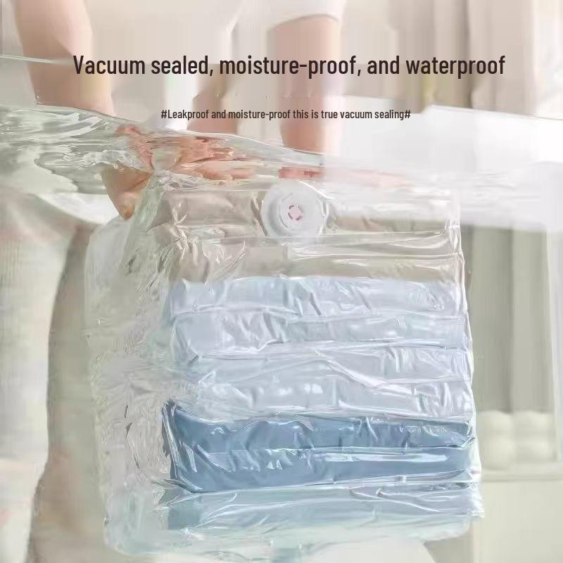 King Vacuum Compression Storage Bag with Zipper - No Pump Needed for Quilts & Clothes