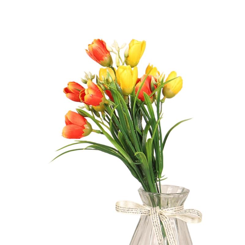 

Штучні тюльпани Квіти 6 гілок 11 головок Букет тюльпанів Несправжні квіти для декору весільної церемонії Садовий букет Декор вази