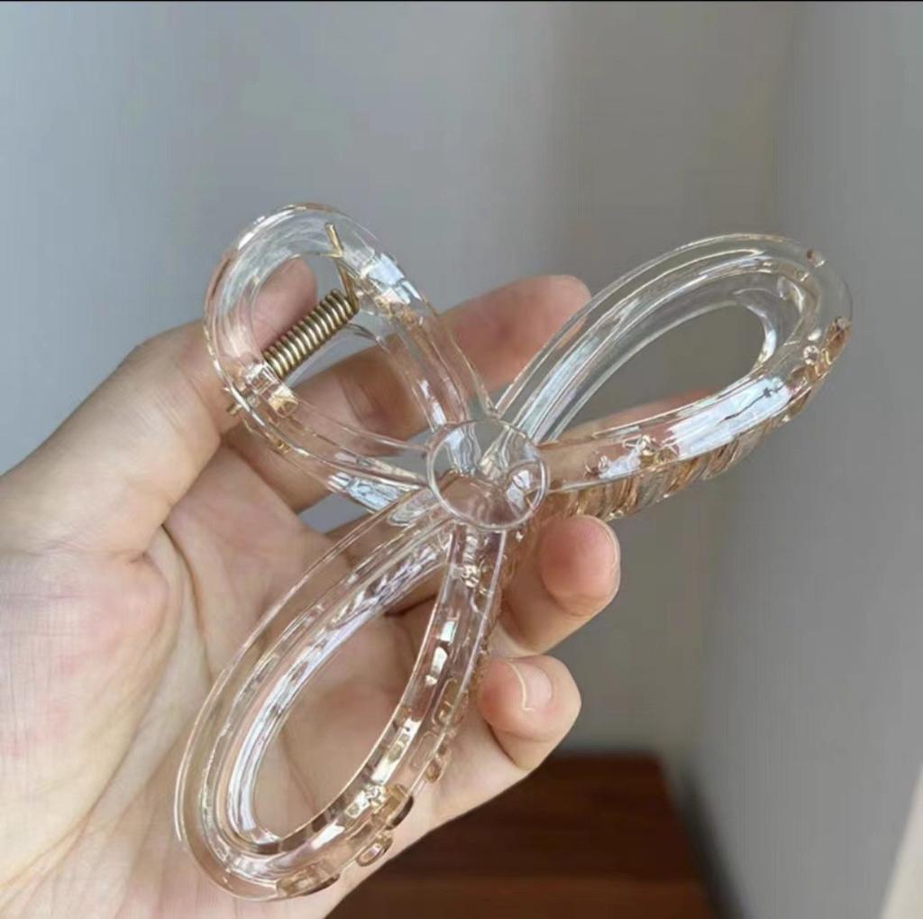 Übergroße Krabben-Haarklammern Clips Damen Mädchen Schleife 13CM Große Spangen Transparenter Kunststoff Zopfhalter Haarnadel Haar Accessoires