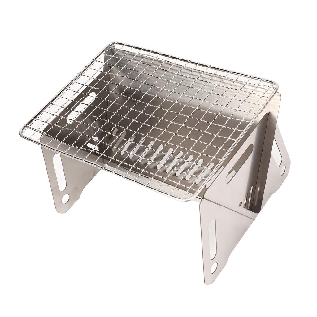 Folding BBQ Grill Heat Resistant Stainless Steel Collapsible Charcoal Grill Camping Grill with Ventilation Holes