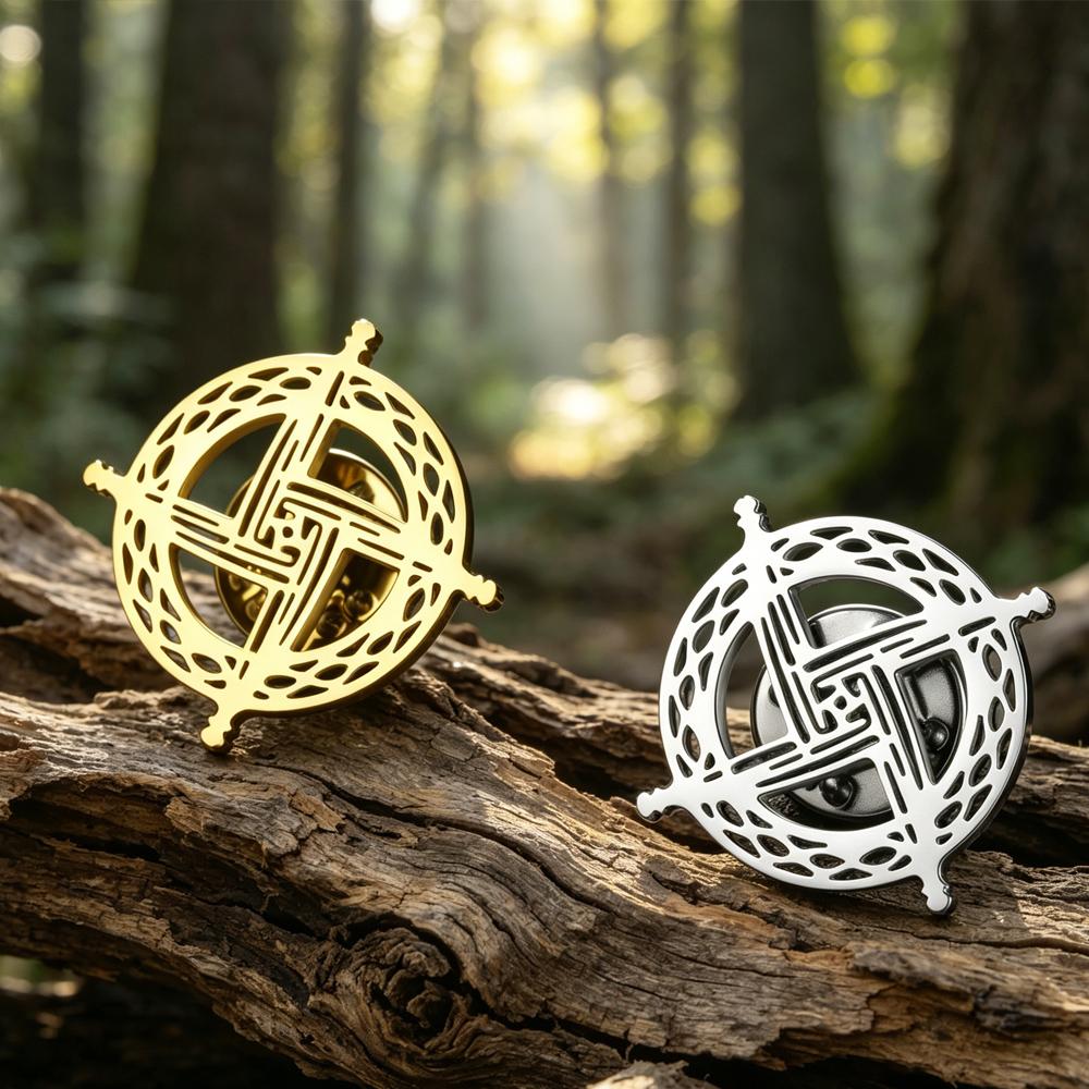 Dawapara Saint Brigid Cross Brooch Irish Amulet Religious Jewelry Celtics Lapel Pin Stainless Steel Accessories for Bag Hat
