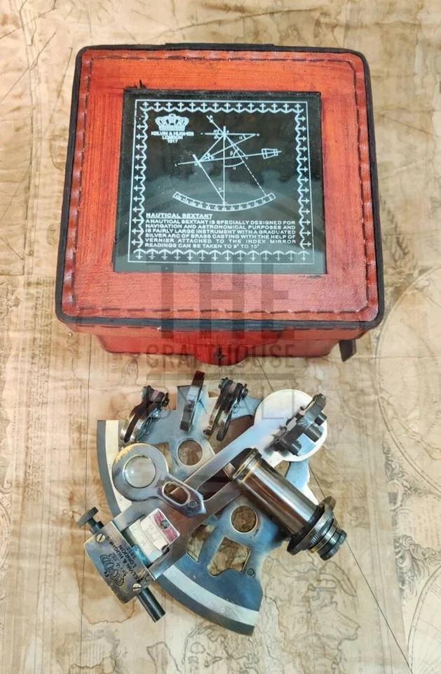 Sextant brass nautical navigation instrument brass sextant nautical