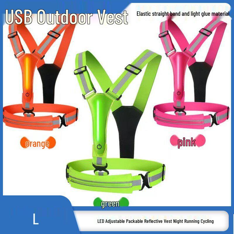 Adjustable LED Reflective Vest for Night Running and Cycling