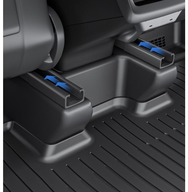 Tesla Model YL Sechs-Sitzer TPE-Schutzmatten: Vollflächige Unter-Sitz-, hintere Anti-Kratz- und Türschwellenleisten.