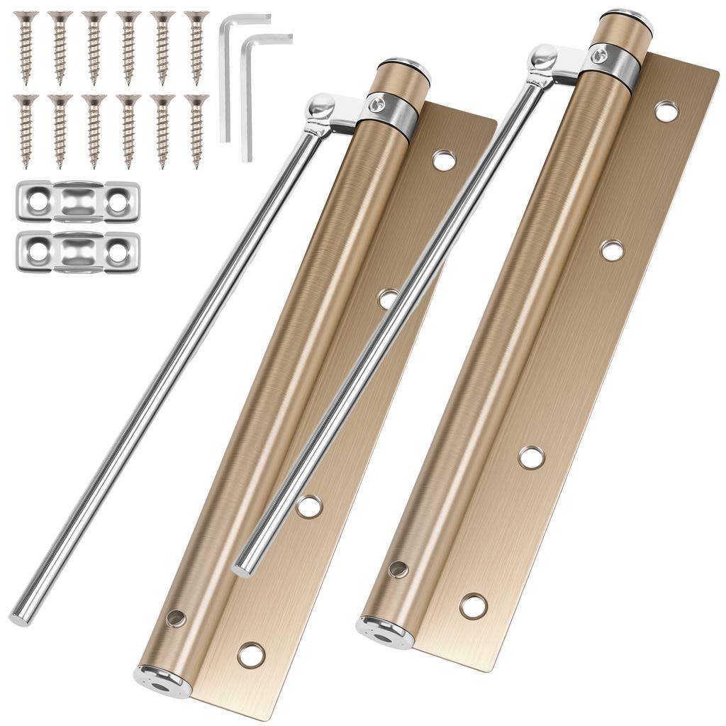 2Pcs Stainless Steel Automatic Door Closer Versatile Easy To Install Door Self Closing Hinge With 4 Adjustable Catch Speed