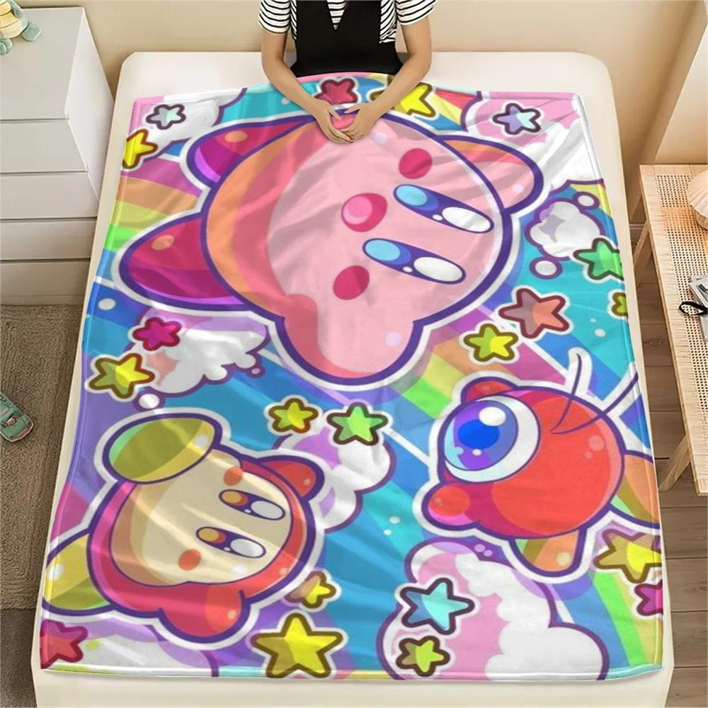 Kirby2 Ruhige Ruhe Bedruckte Flanelldecke, Vielseitige Warme Abdeckung für Innenräume und Outdoor-Ausflüge.-TING