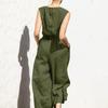 Solid-color High-waist Sleeveless Long Pants for Women, Stylish, Casual, Loose-fitting, Elegant One-piece Set