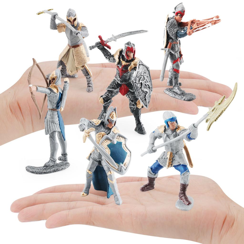 Simulation Western Mythological Knight With Weapon Model Griffin Knight Spear Knight Crossbow Dragon Knight Ornament