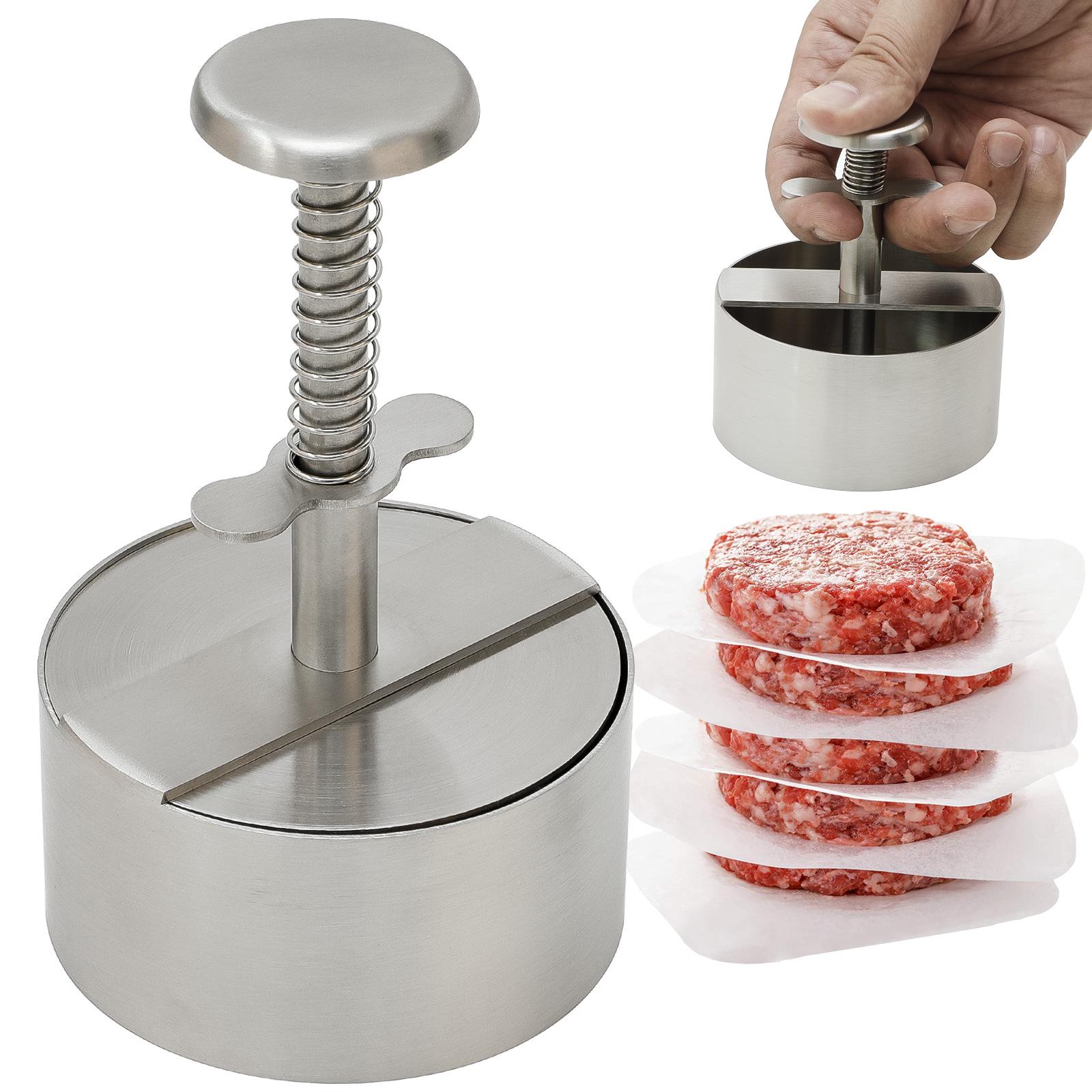 

304 Stainless Steel Hamburger Press-Type Patty and Rice Ball Mold Manual Kitchen Tool Diameter 8.0cm