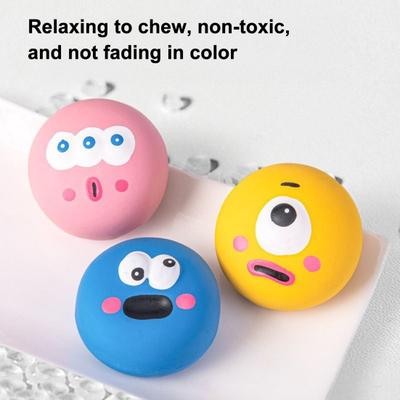 Yousheng Cartoon Latex Hondenbal Grappige Grote Ogen Bal Hond Kauwspeelgoed Piepend Interactief Tandenpoets Speelgoed voor Puppy Doorkomende Tanden Honden Haal Spel Verveling Verlichten