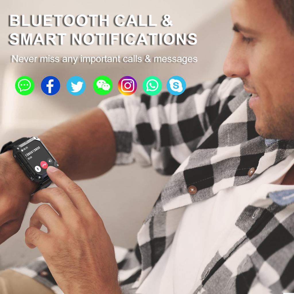 C20Pro Smart Watch Men Voice Assistant Bluetooth Call Business Outdoor Sports IP68 Waterproof Women Smartwatch For Android iOS