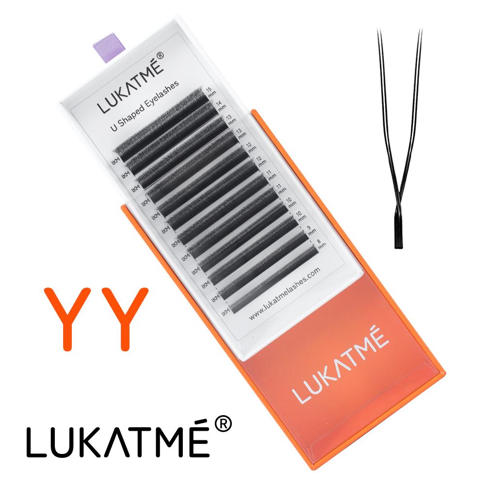 8PCS/BOX LUKATME Premade Fans YY W Shape Curl D/M 7-15mm Mix Style YY 4D 5D 6D 7D Wholesale False Eyelash Supplies Brown Lashes