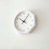 KATOMOKU Muku Clock 7 Octagonal White Wall Clock with Continuous Second Hand km-60WHRC8 Movement, 30.0cm (Radio-Controlled Clock)