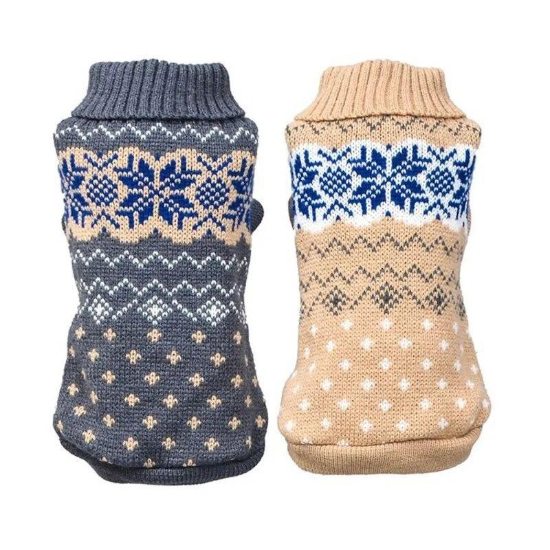 Pet Dog Cat Warm Sweater Clothing Winter Warm Knitted Pet Clothes for Small Medium Dogs Pet French Bulldog Chihuahua Outfits