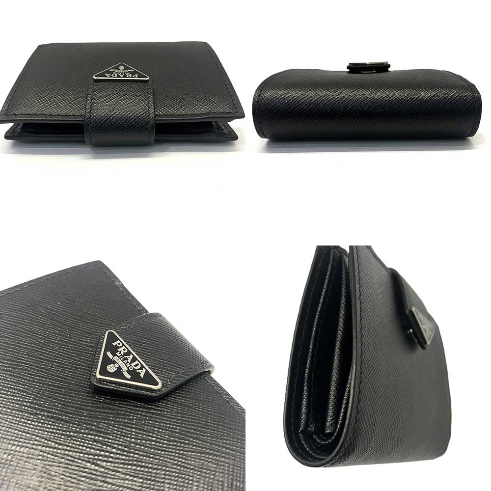 Used PRADABifold Wallet Leather Unisex