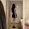 E French pure desire black sleeveless vest dress for women, small people, advanced sense, waist and thin temperament